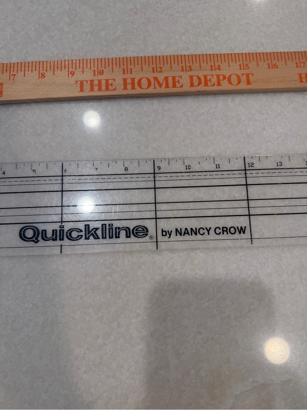 Vintage Quickline Clear Ruler with Orange Home Depot Accent